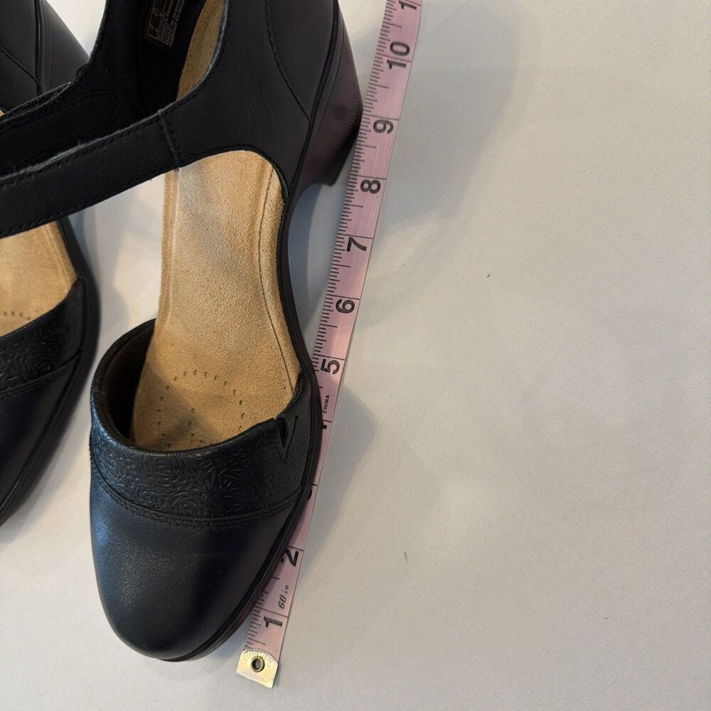 Clarks Womens Sz 9.5 US 41 EU Emily 2 Ketra Black Ankle Strap Heels 7730304 EUC - Picture 11 of 14